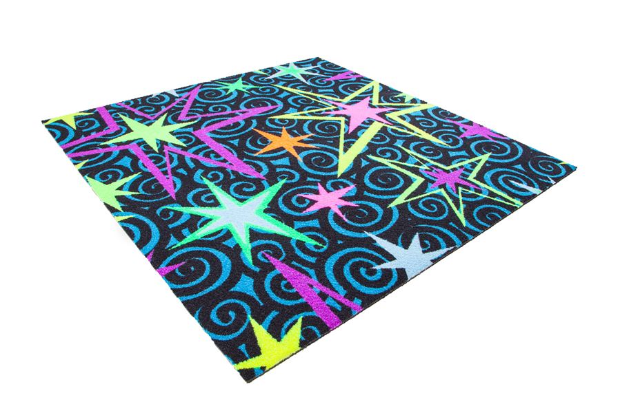 Joy Carpets Neon Lights- Glow-In-The-Dark Carpet Tile Squares