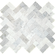 Carrara Marble Herringbone Daltile Minute Mosaix