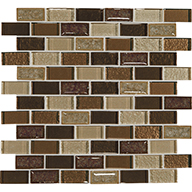 Copper Coast Brick JointDaltile Crystal Shores Glass Mosaic