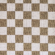 Taupe and White Checkered Indoor Outdoor Area Rug