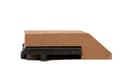 Helios Deck Tiles corner kit side profile, tan composite top with beveled edge and black plastic base clip