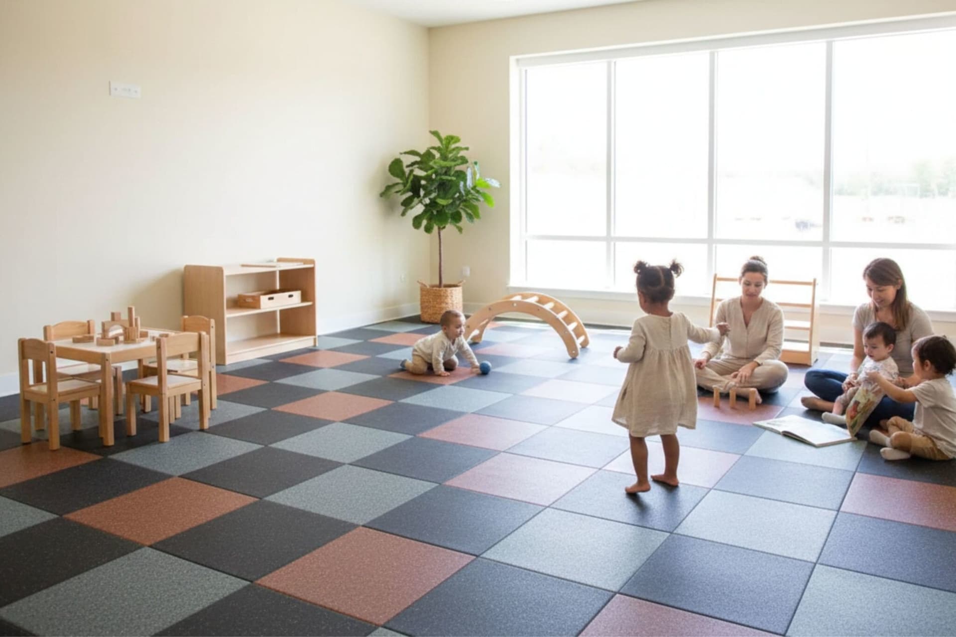 1" Sports Play Rubber Tiles