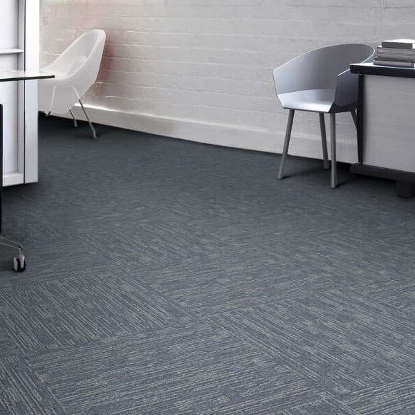 Mohawk Surface Stitch Carpet Tile — dark gray textured office flooring