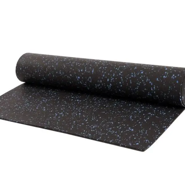 Blue 10 percent black rubber roll partly unrolled on white.
