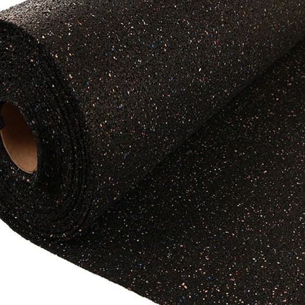 Black rubber underlayment roll.