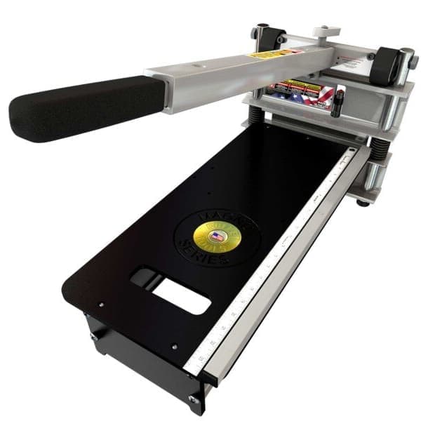 Pro Magnum Series Shear Tile Cutter — black and silver manual tile cutting tool with ergonomic handle and measurement scale