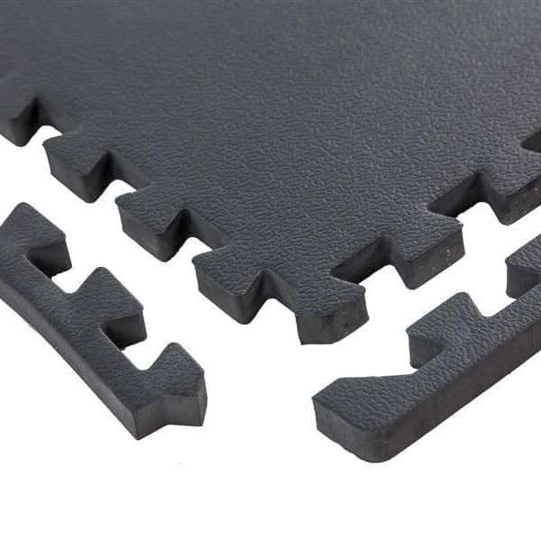 Black home dance subfloor tiles with removable border.