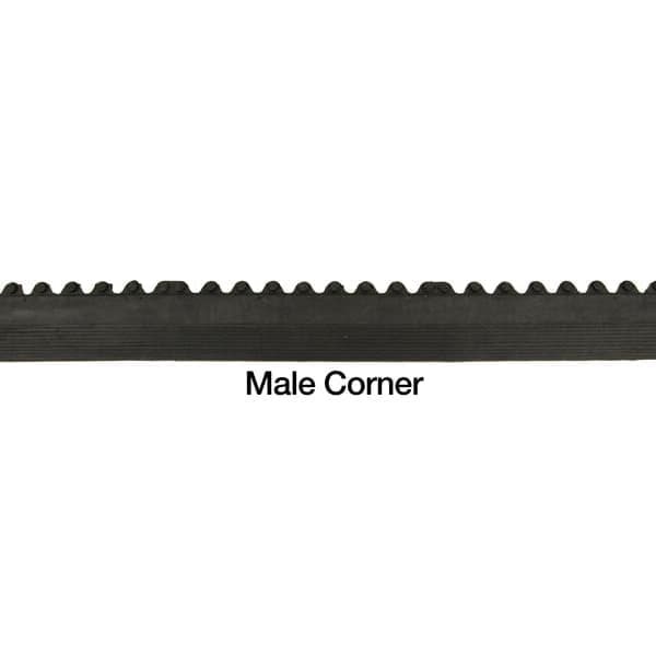 Evolution Ramps Male Corner — black virgin nitrile rubber tile with interlocking edge profile, side view