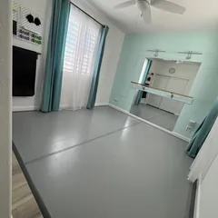 Finished room with Dance Floor Rolls over Marley Rolls