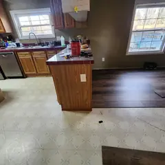 Getting started, old floor was sheet vinyl.