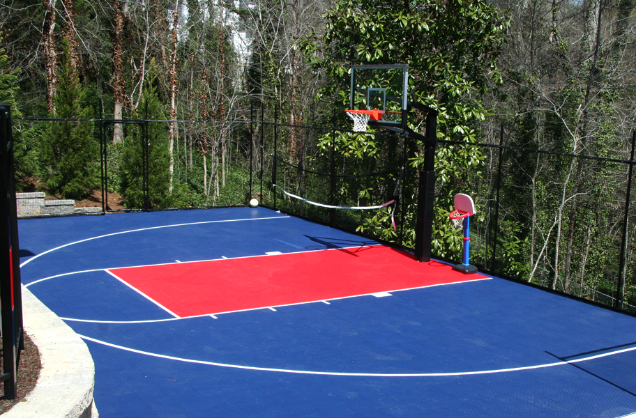 outdoor court flooring for a basketball court