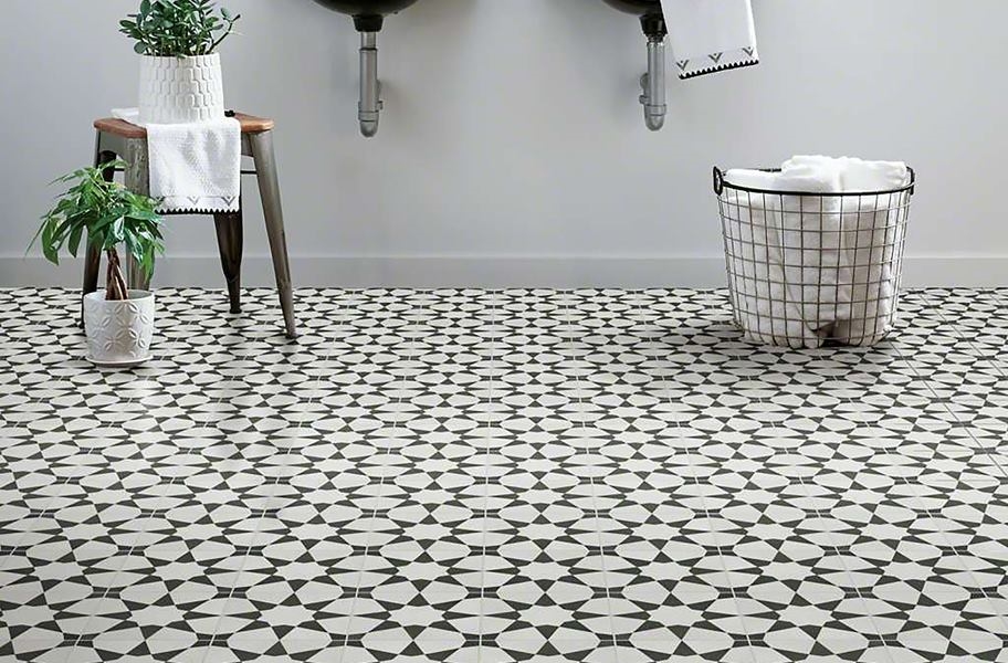 2022 Bathroom Flooring Trends 20, Blue And White Patterned Bathroom Floor Tiles