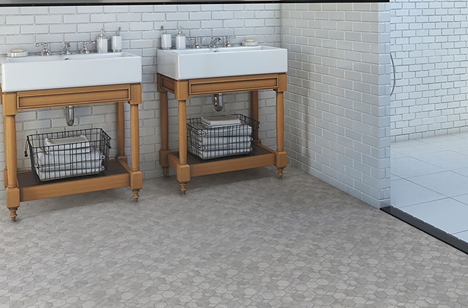 2022 Bathroom Flooring Trends 20, Subway Tile Vinyl Flooring