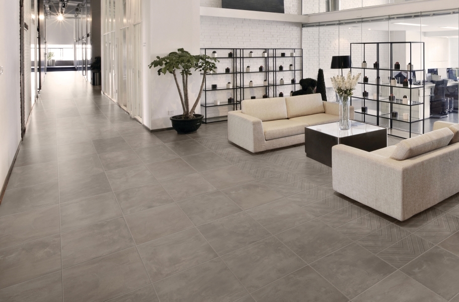2022 Tile Flooring Trends 25, Cement Look Hexagon Floor Tile