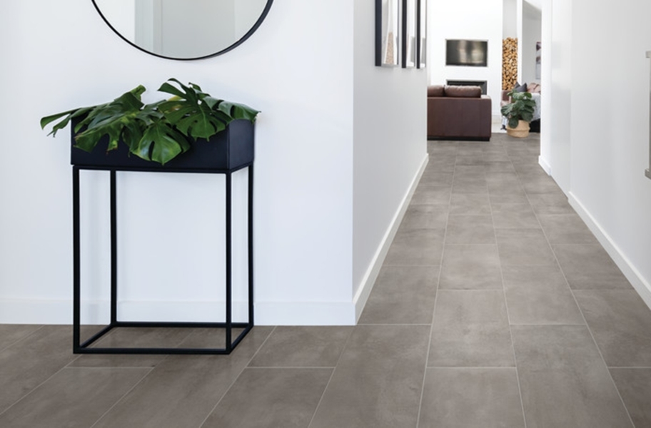 Best Tile Flooring: Daltile RevoTile- Stone Visual in a hallway setting