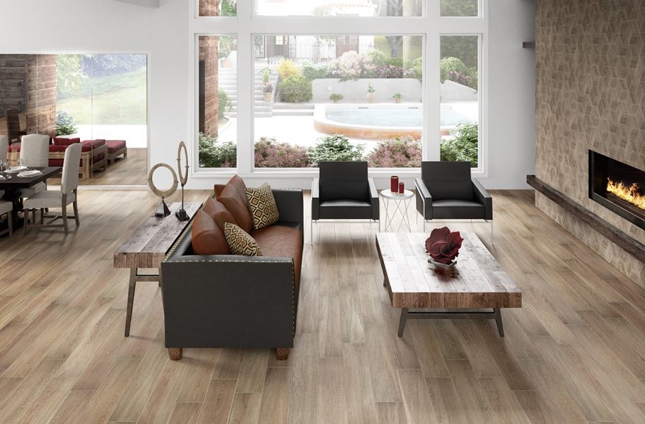 Premium Photo | Empty minimalist modern zen living room with wood floor and  decor japanese style.3d rendering