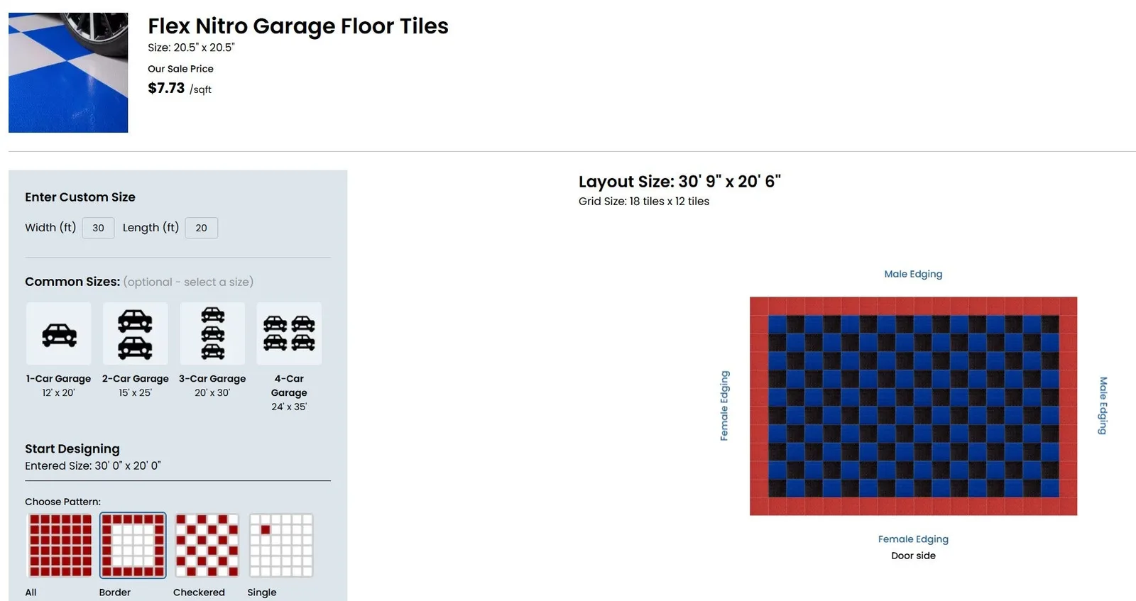 Picture of the FlooringInc floor deisgner tool which allows you to make custom patterns