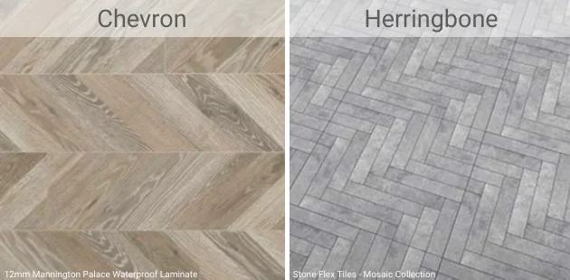 Chevron vs. Herringbone Patterns Graphic