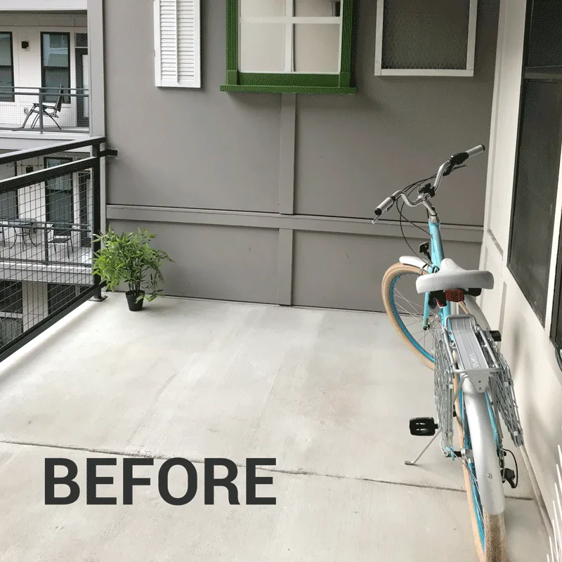 Porch transformation before and after