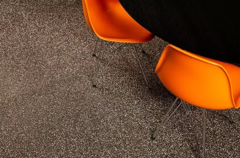 Traxxon rubber tiles in a finished space