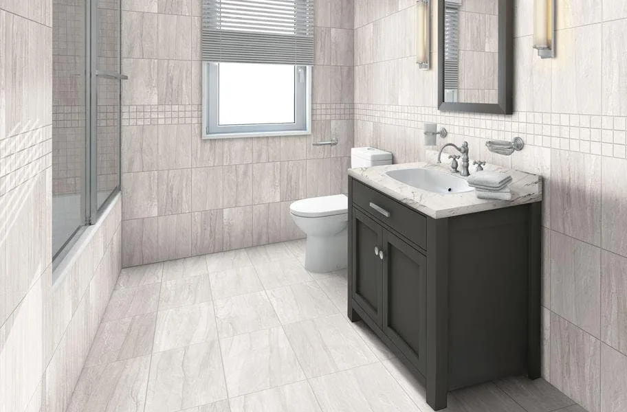 Bathroom with FlooringInc tile flooring