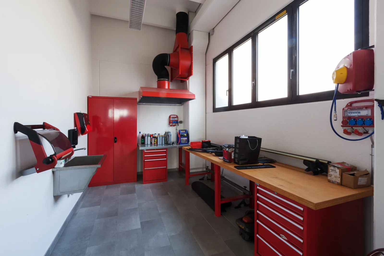 Modern mechanical workshop interior