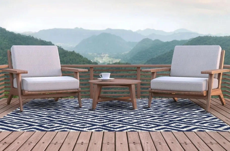 Flooring Inc. Carpet Buying Guide: outdoor area rug on a deck