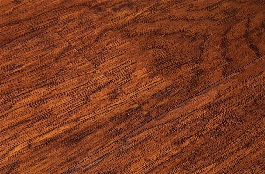 Close up distressed laminate plank
