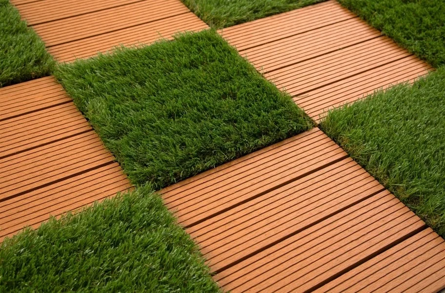 Pet Patio Ideas: Helios Artificial Grass Deck Tiles