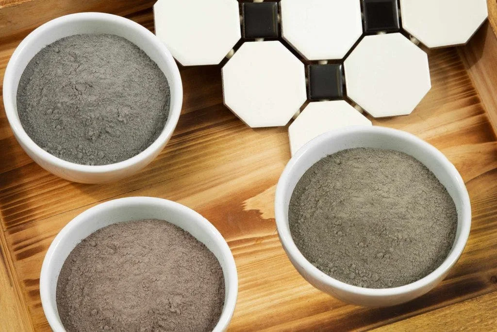 close-up of grout color options