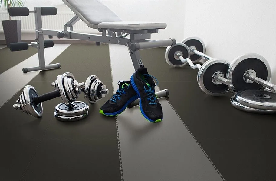 gym flex tiles in a commercial fitness center
