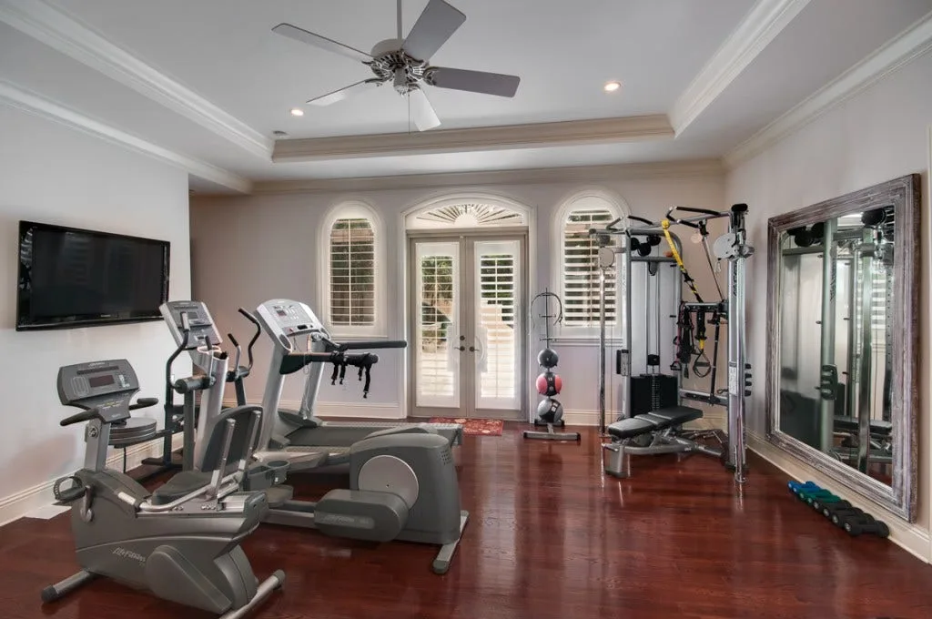 15 Home Gyms Worth Sweating In: Need some help with motivation? A gorgeous, stylish home gym will make you want to spend hours sweating in there every week.