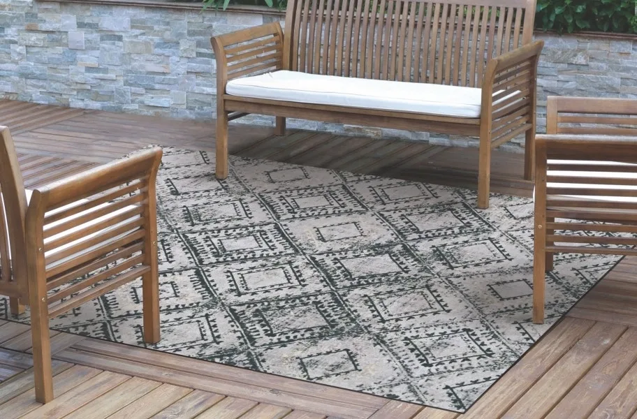 Ikat Indoor Outdoor Area Rug
