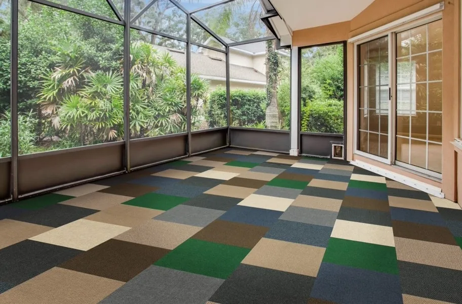 Peel and stick carpet tile