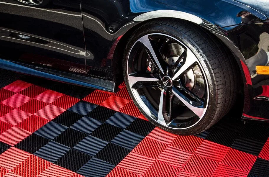 black and red garage nitro tiles vented