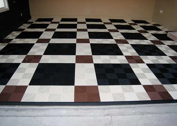 Outdoor themed garage- ribtrax garage tiles