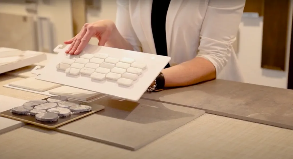 How to Choose Tile: marble-look geometric tile