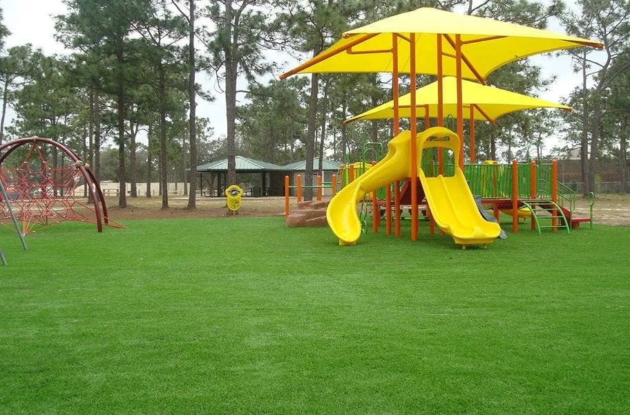 Playsafe turf rolls used under a commercial playground