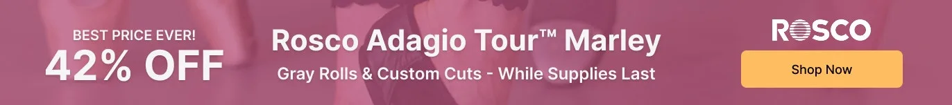 Rosco Adagio Tour Marley 42% off, best price ever: gray rolls and custom cuts while supplies last, shop now