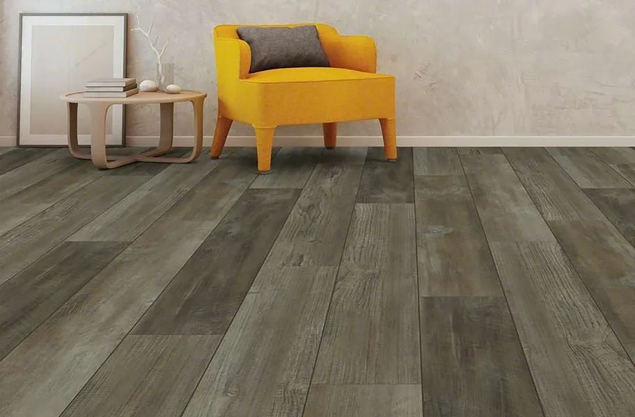 Distressed look vinyl plank flooring