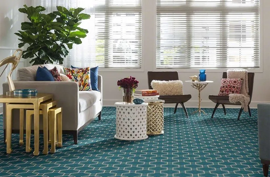 Flooring Inc. Carpet Buying guide: colorful geometric broadloom carpet