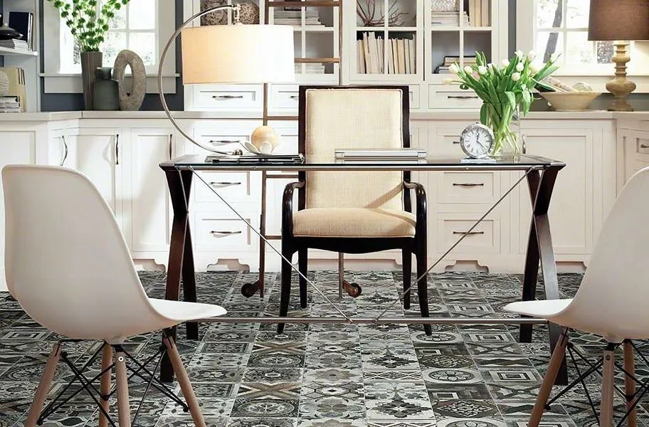 FlooringInc art deco floor tile in an office setting