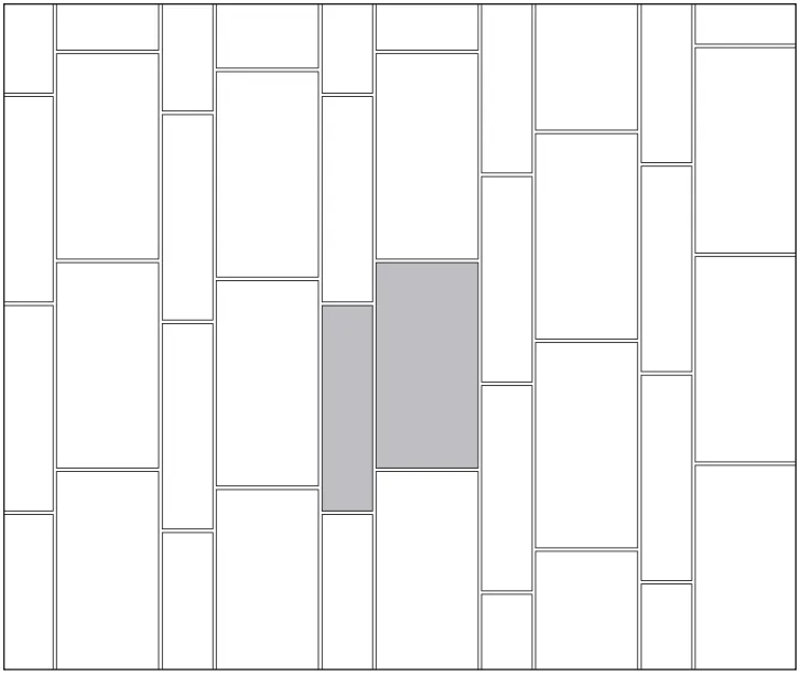 Tile layout trends: staggered corridor for large format tiles