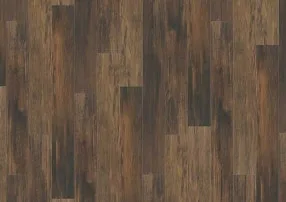 Close-up of durable dark wood-look vinyl plank flooring with a rich rustic grain, a water-resistant and stylish alternative to hardwood.