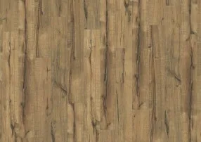 Close-up of durable medium wood-look vinyl plank flooring with rustic wood grain and knots, a water-resistant and easy-to-clean alternative to hardwood.