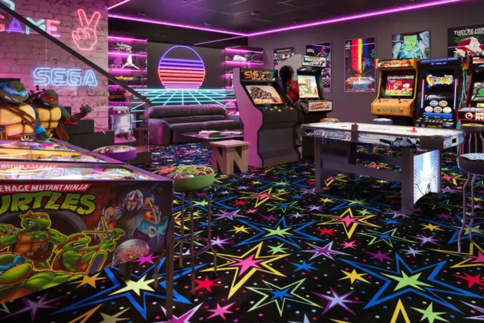 Joy Carpets Neon Arcade Carpet - Kapow