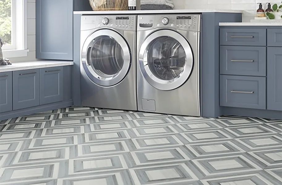 FlooringInc Vinyl Sheet Buying Guide: mannington vinyl sheet in a laundry room