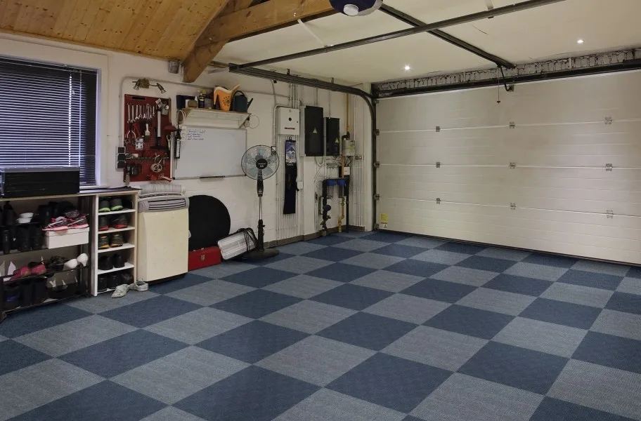 Weave Carpet Tiles in a garage