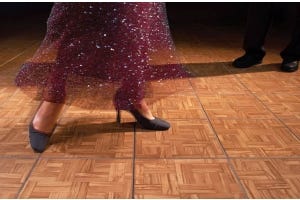 flamenco dancers on practice dance tiles