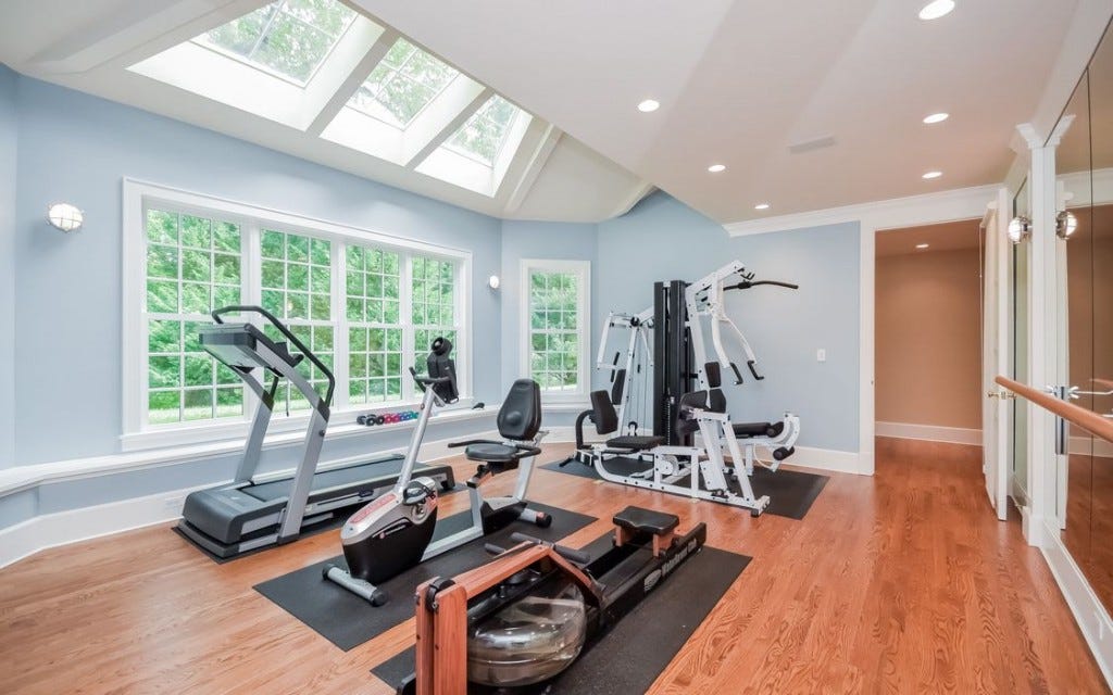 15 Home Gyms Worth Sweating In: Need some help with motivation? A gorgeous, stylish home gym will make you want to spend hours sweating in there every week.